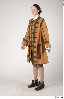  Photos Woman in Historical Suit 1 18th century Brown suit Historical Clothing a poses whole body 0002.jpg